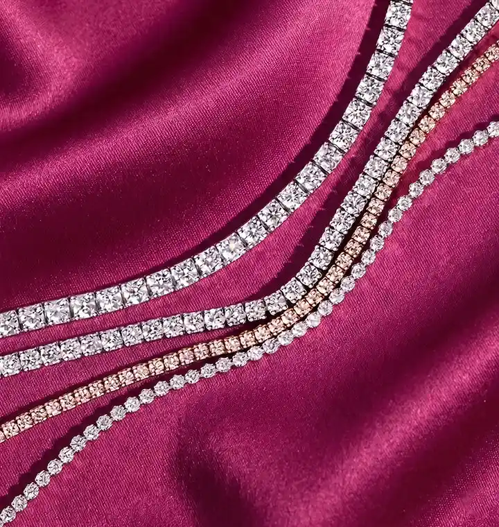 Diamond Jewelry Category: lab grown & naturally mined diamond tennis, cuff and bezel bracelets